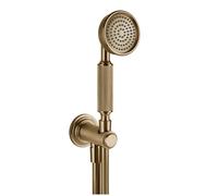 Gessi Venti20 Set de douche avec coude de raccordement mural, avec support, flexible et douchette, montage mural, raccord 1/2, 65123726, Couleur: Bronze chaud brossé PVD