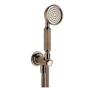 Gessi Venti20 Set de douche avec coude de raccordement mural, avec support, flexible et douchette, montage mural, raccord 1/2, 65123030, Couleur: PVD de cuivre