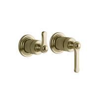 Gessi Venti20 Set de finition Mitigeur bain/douche, pour bec séparé, cartouche de déviation 2 voies, montage mural, 65038727, Couleur: Laiton brossé PVD
