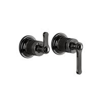 Gessi Venti20 Set de finition Mitigeur bain/douche, pour bec séparé, cartouche de déviation 2 voies, montage mural, 65038706, Couleur: Métal noir PVD