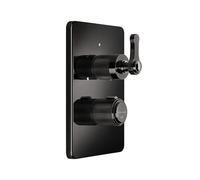 Gessi Venti20 Set de finition thermostatique, avec robinet darrêt, 1 voie, avec cartouche thermostatique et RV, montage mural, 65133706, Couleur: Métal noir PVD