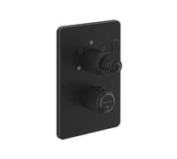 Gessi Venti20 Set de finition thermostatique, cartouche de déviation, 2 voies, avec cartouche thermostatique et RV, montage mural, 65135299, Couleur: Noir Mat