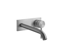 Gessi316 Cesello kit prêt à poser pour mitigeur monocommande de lavabo encastré, plaque continue 65x165 mm, bec 200-170 mm, sans vidage, 54490239, Couleur: Acier inoxydable brossé mat