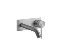 Gessi316 Flessa set de finition pour mitigeur monocommande encastré, lavabo, plaque continue 65x165mm, taille du bec personnalisée, sans vidage, 727, 54084299, Couleur: Noir XL