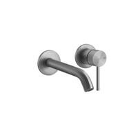 Gessi316 Intreccio set de finition pour mitigeur monocommande encastré de lavabo, rosaces simples D65 mm, bec 200-170 mm, sans vidage, 54186299, Couleur: Noir XL