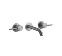Gessi316 Meccanica set de montage de finition, pour mitigeur de lavabo mural à 2 mains, bec fixe, bec 146-126 mm, sans set de vidange, 54292726, Couleur: Bronze chaud brossé PVD