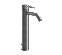 Gessi316 Trame mitigeur monocommande de lavabo, version haute, avec vidage 1 1/4, saillie 122 mm, 54304239, Couleur: Acier inoxydable brossé mat