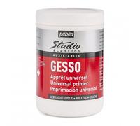 Gesso - Apprêt - Blanc - Acrylique - Huile - Gouache - Pébéo - Pot de 1L