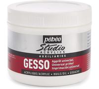Gesso - Apprêt - Blanc - Acrylique - Huile - Gouache - Pébéo - Pot de 500ml