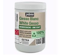 Gesso - Blanc - Enduit acrylique - Acrylique, aquarelle, huile - Monocouche - Pébéo - 945ml
