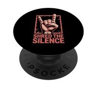 Geste Rock Shred Silence Corne Musique Fan Devil Horns PopSockets PopGrip Adhésif