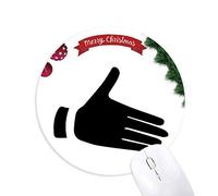 geste silhouette joindre schéma tapis de souris en caoutchouc de sapin de noël
