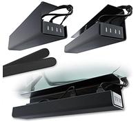 Gestion de Câbles sous Bureau PVC - Organisateur de Câbles Gaine de Rangement pour Câbles Informatiques, Plateau de Rangement Cable Noir Pas de Vis pour Bureau et Maison (Noir - 1x 43cm)