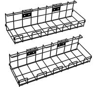 KD Essentials Gestion de câbles sous le bureau avec système de montage 4 en 1 pour bureau/mur individuel -câbles/plateau à câbles (2x set taille L, montage sécurisé avec des vis, pour les câbles)