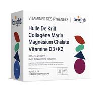 Gestion de la longévité | Vitamine D3 et K2 4000 UI + Magnésium Omega 3 Krill Collagène - Sans OGM | Puissante synergie de vitamines et minéraux L 28 doses quotidiennes