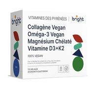 Gestion de la longévité | Vitamine D3 et K2 4000 UI, magnésium, oméga 3 végétalien, collagène végétalien - sans OGM | Puissante synergie de vitamines et minéraux L 28 doses quotidiennes