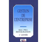 Gestion De L'entreprise Bac Pro Restauration 1ere Annee