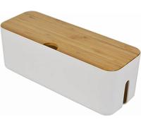 Gestion des câbles BOÎTE BLANCHE+BOIS (30x11x11cm)