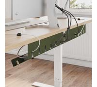 Gestion des câbles sous le bureau - Lot de 2 goulotte de câble en acier - Vert olive - 44 x 11,5 x 13,5 cm - Pour un bureau bien rangé