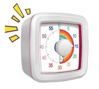 Gestion du temps mécanique - Minuteur visuel | Compte à rebours | Outil de gestion du temps silencieux | Outil pédagogique horloge sans tic-tac pour salle de classe, examen, bureau, réunion, travail