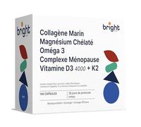 Gestion hormonale et osseuse - Oméga-3 TG, Magnésium Chélaté, Collagène Marin, Vitamines D3 K2 - Sans additifs synthétiques | Synergie avancée pour l'équilibre et os forts I 28 Doses quotidiennes