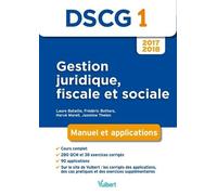 Gestion Juridique, Fiscale Et Sociale Dscg 1 - Manuel Et Applications