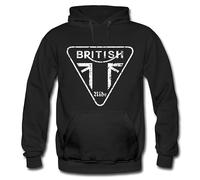 gestofft British Ride - Sweat à capuche / pull cadeau pour motard Union Jack Trible RS Rocket 3, Noir , S