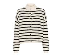 Gestuz - Cardigan Court à Rayures Ivoire Noir - Femme - Pulls - Multicolore - Taille: 38 FR