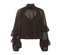Gestuz - Élégante Blouse en Mesh avec Volants - Femme - Blouses et Chemises - Brun - Taille: 44 FR