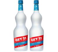 GET 31 Liqueur de Menthe Poivrée, 24% Vol, 100cL / 1L, Digestif Liqueur de Menthe Fraîche (Lot de 2)