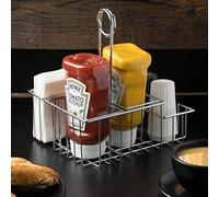 GET 4-21696 Presse-condiments à 4 compartiments en métal chromé 20,3 cm
