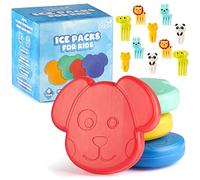 GET FRESH Lot de 4 mini glaces pour boîtes à déjeuner - Petits glaçages mignons pour sacs isothermes et boîtes à déjeuner pour enfants - Glaçages réutilisables