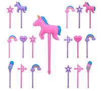 GET FRESH Pics alimentaires pour enfants,24 pièces,Licorne Bento,Pics alimentaires pour les tout-petits,Décoration de déjeuner,Mignon,En plastique,Boîte à bento réutilisable,Pour le déjeuner