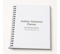 Get Hooked Clothing Planificateur d'aventure en plein air | Pages d'examen du terrain de camping, suivi du budget inclus, planification des repas et des voyages