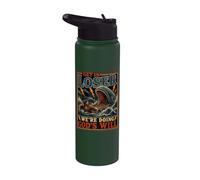 Get In Loser Doing God's Will Junah Whale Funny Christian Stainless Steel Insulated Water Bottle