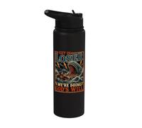 Get In Loser Doing God's Will Junah Whale Funny Christian Stainless Steel Insulated Water Bottle