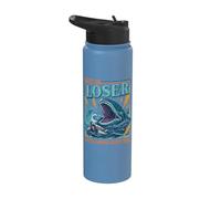 Get In Loser Doing God's Will Junah Whale Funny Christian Stainless Steel Insulated Water Bottle