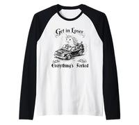 Get in Loser Everything's Forked Unicorn Dark Humour Manche Raglan