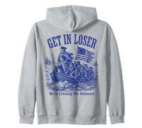 Get in Loser We're Crossing The Delaware Funny History Sweat à Capuche