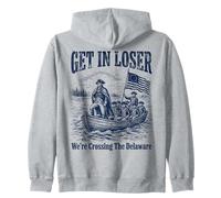 Get in Loser We're Crossing The Delaware Funny History Sweat à Capuche