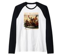 Get in Loser We're Crossing The Delaware Funny Red Cup Manche Raglan