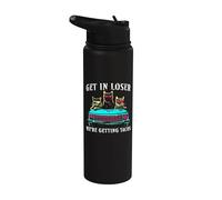 Get In Loser We're Getting Tacos - Funny Cats Taco Lovers Stainless Steel Insulated Water Bottle