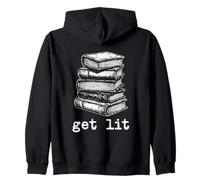 Get Lit Littéraire Pun Design Bibliophile Humour Livres Amoureux Sweat à Capuche