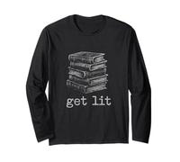 Get Lit Retro Reading Typographie Amateur de Livre Manche Longue