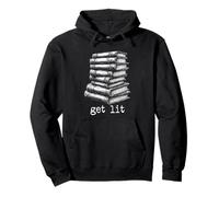 Get Lit Sarcastic Book Phrase Retro Typographie Livres Amoureux Sweat à Capuche