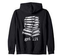 Get Lit Sarcastic Book Phrase Retro Typographie Livres Amoureux Sweat à Capuche