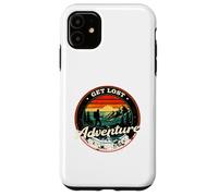 Get Lost Adventure Find Yourself Design de randonnée rétro au Coucher du Soleil Coque pour iPhone 11