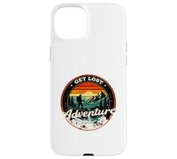 Get Lost Adventure Find Yourself Design de randonnée rétro au Coucher du Soleil Coque pour iPhone 15 Plus