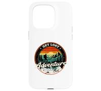 Get Lost Adventure Find Yourself Design de randonnée rétro au Coucher du Soleil Coque pour iPhone 15 Pro