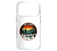 Get Lost Adventure Find Yourself Design de randonnée rétro au Coucher du Soleil Coque pour iPhone 17 Pro